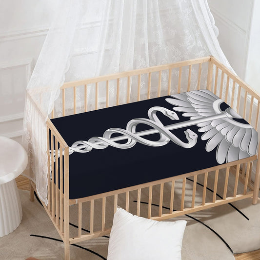 Caduceus Symbol Of Medicine Print Baby Crib Sheet