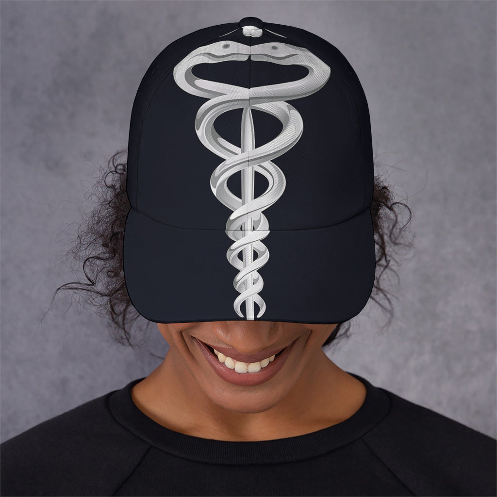 Caduceus Symbol Of Medicine Print Baseball Cap GearFrost