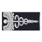 Caduceus Symbol Of Medicine Print Beach Towel