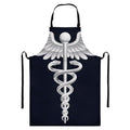 Caduceus Symbol Of Medicine Print Bib Apron With Pocket
