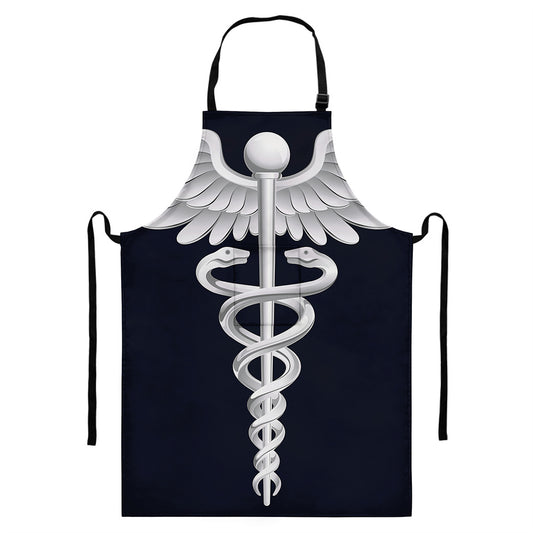 Caduceus Symbol Of Medicine Print Bib Apron With Pocket