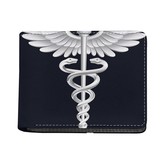 Caduceus Symbol Of Medicine Print Bifold Wallet