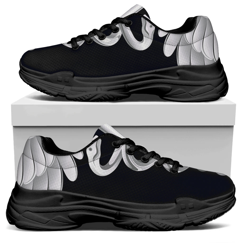 Caduceus Symbol Of Medicine Print Black Chunky Shoes