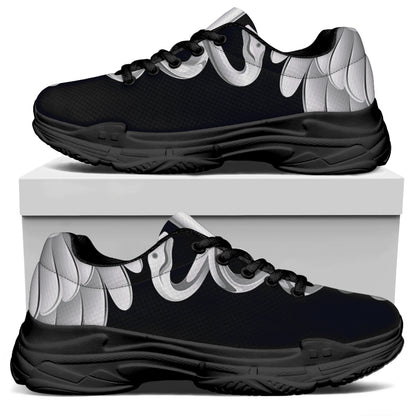 Caduceus Symbol Of Medicine Print Black Chunky Shoes