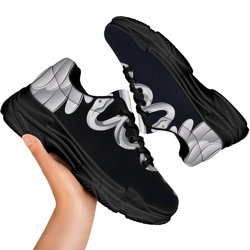 Caduceus Symbol Of Medicine Print Black Chunky Shoes