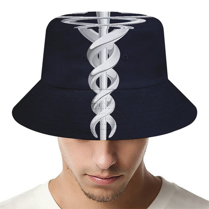 Caduceus Symbol Of Medicine Print Bucket Hat