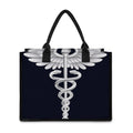 Caduceus Symbol Of Medicine Print Canvas Tote Bag