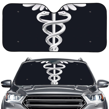 Caduceus Symbol Of Medicine Print Car Windshield Sun Shade