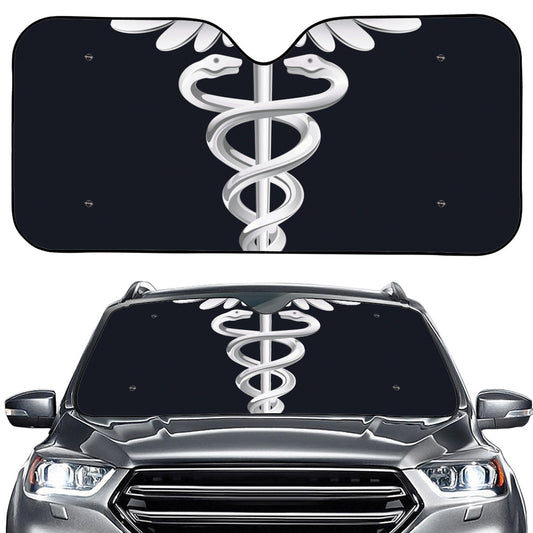 Caduceus Symbol Of Medicine Print Car Windshield Sun Shade