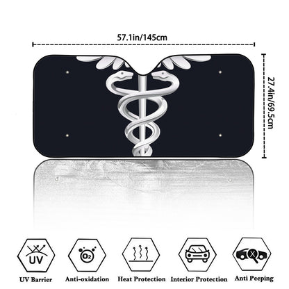 Caduceus Symbol Of Medicine Print Car Windshield Sun Shade