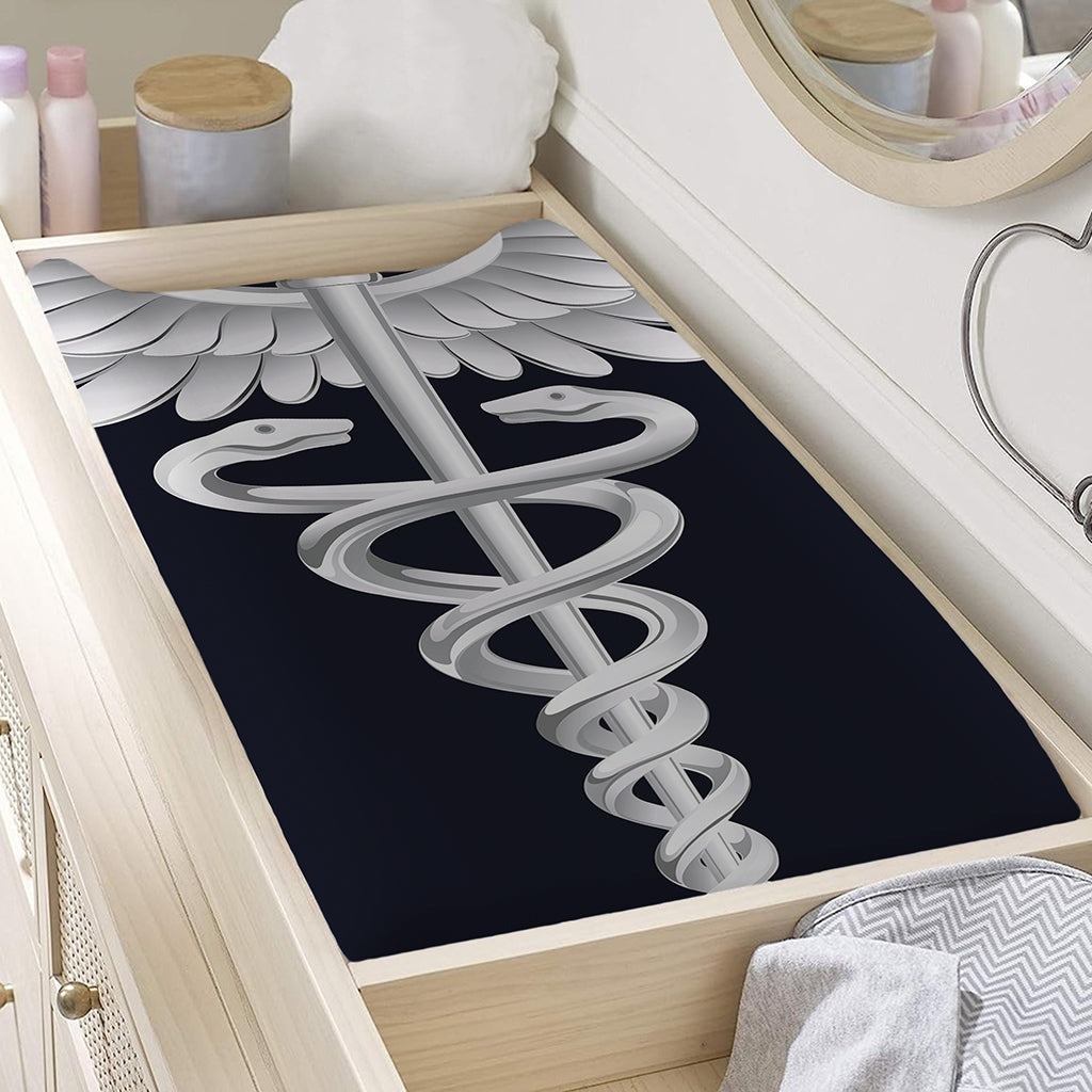 Caduceus Symbol Of Medicine Print Changing Pad Cover