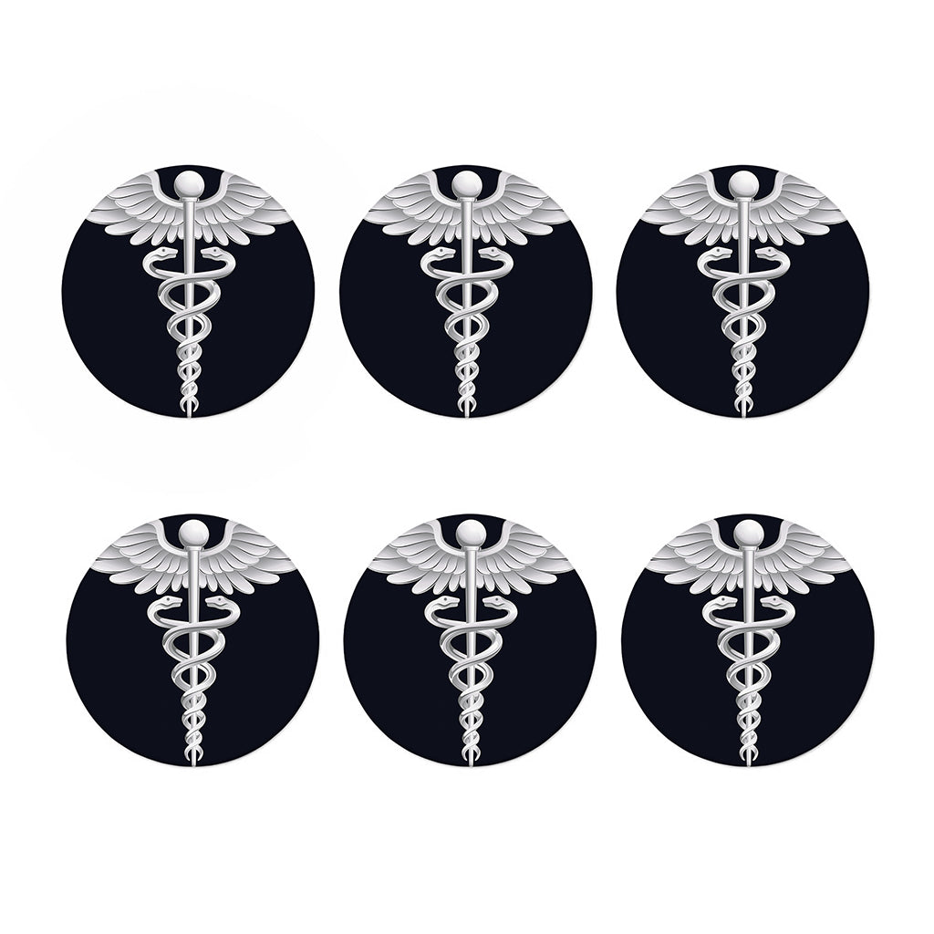 Caduceus Symbol Of Medicine Print Coaster Set