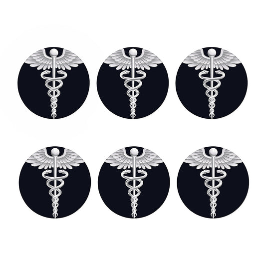 Caduceus Symbol Of Medicine Print Coaster Set