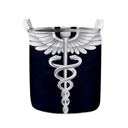 Caduceus Symbol Of Medicine Print Collapsible Laundry Basket
