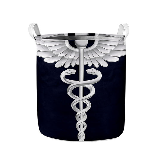 Caduceus Symbol Of Medicine Print Collapsible Laundry Basket