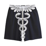 Caduceus Symbol Of Medicine Print Cotton Shorts