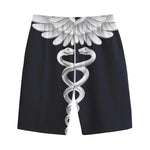 Caduceus Symbol Of Medicine Print Cotton Shorts