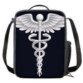 Caduceus Symbol Of Medicine Print Crossbody Lunch Bag