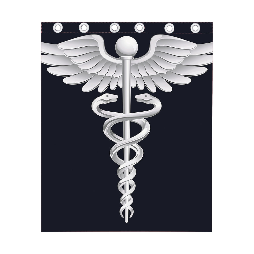 Caduceus Symbol Of Medicine Print Curtain