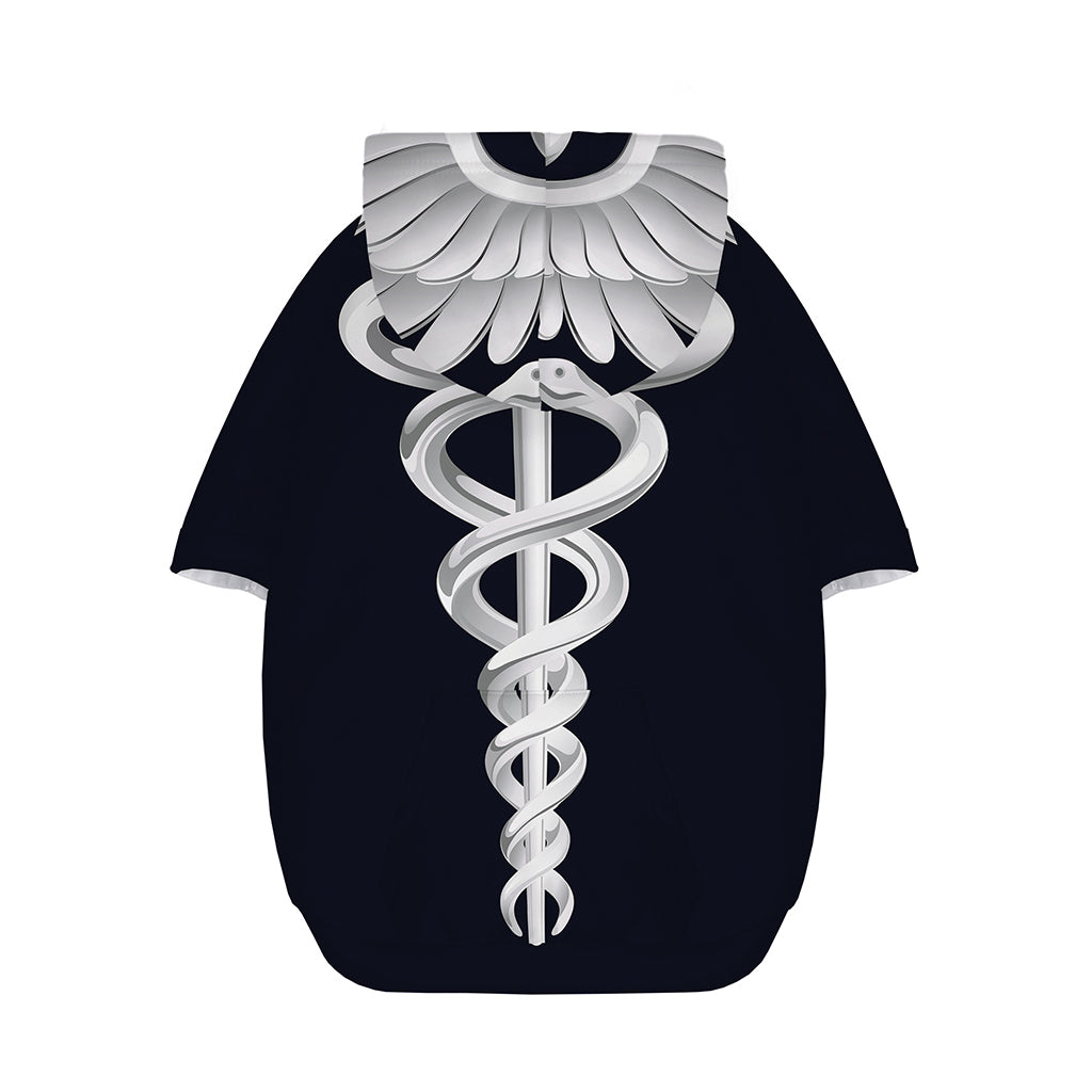 Caduceus Symbol Of Medicine Print Dog Zip Up Hoodie