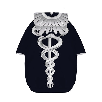 Caduceus Symbol Of Medicine Print Dog Zip Up Hoodie