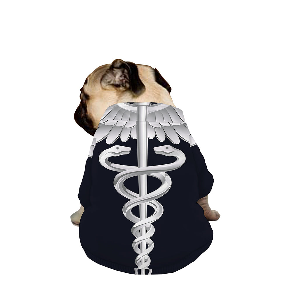 Caduceus Symbol Of Medicine Print Dog Zip Up Jacket
