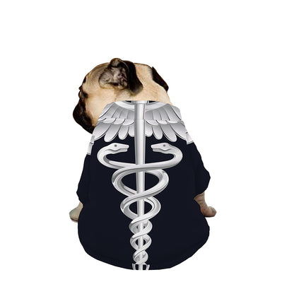 Caduceus Symbol Of Medicine Print Dog Zip Up Jacket