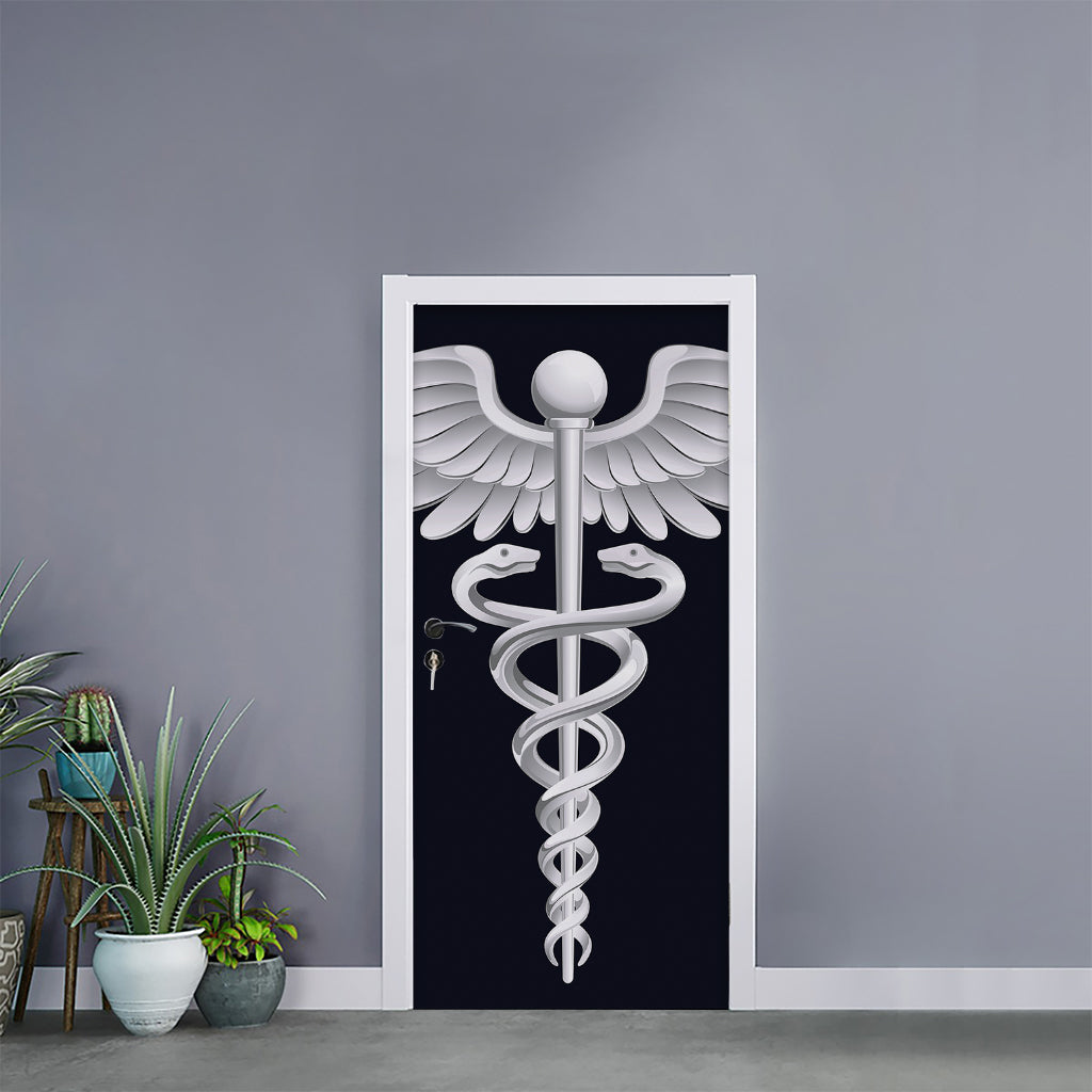 Caduceus Symbol Of Medicine Print Door Sticker