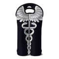 Caduceus Symbol Of Medicine Print Double Neoprene Wine Tote