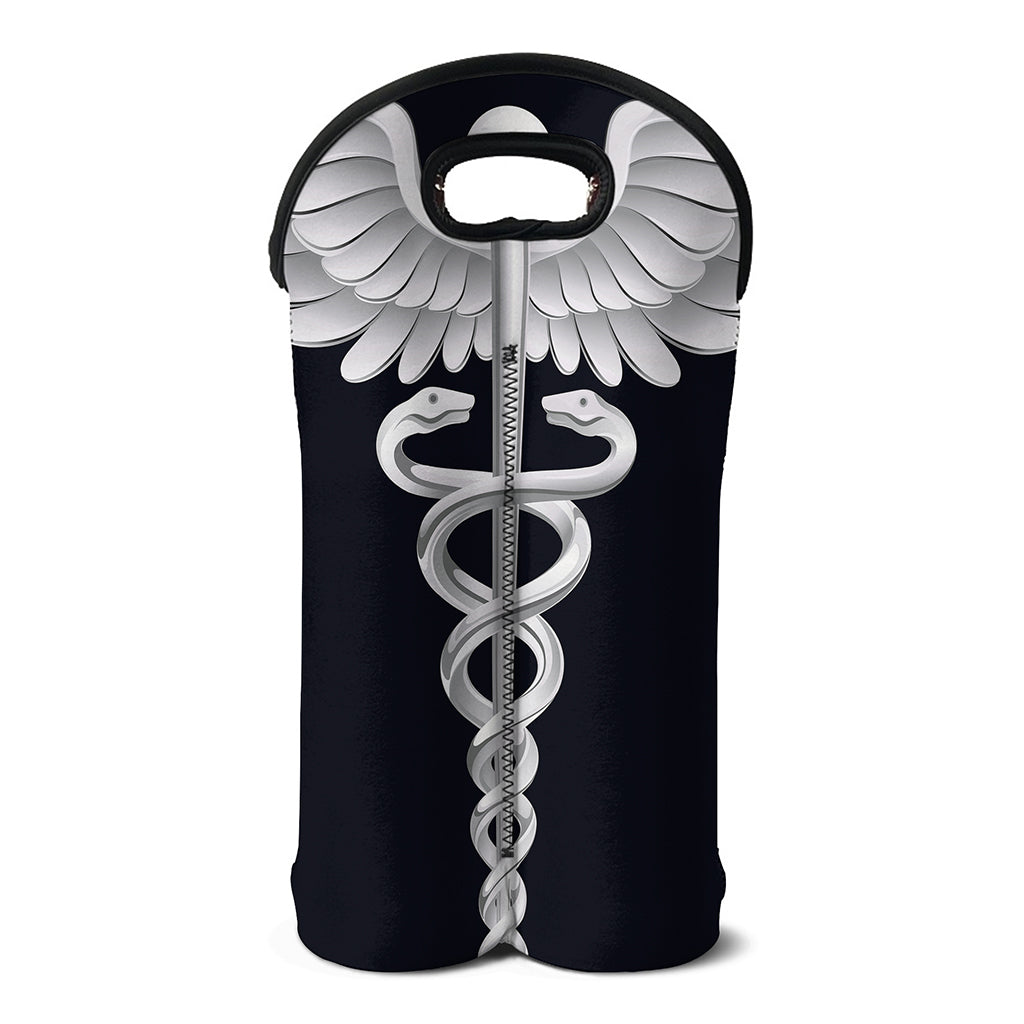 Caduceus Symbol Of Medicine Print Double Neoprene Wine Tote