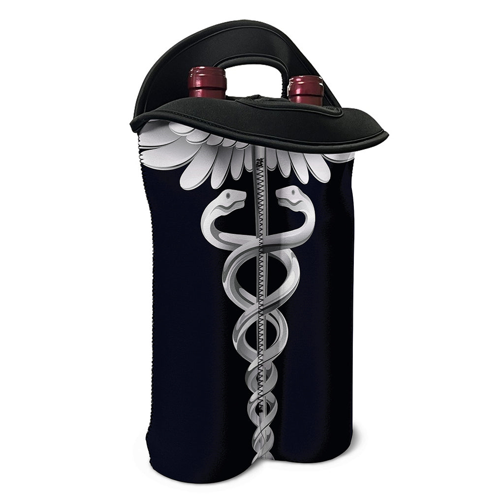 Caduceus Symbol Of Medicine Print Double Neoprene Wine Tote