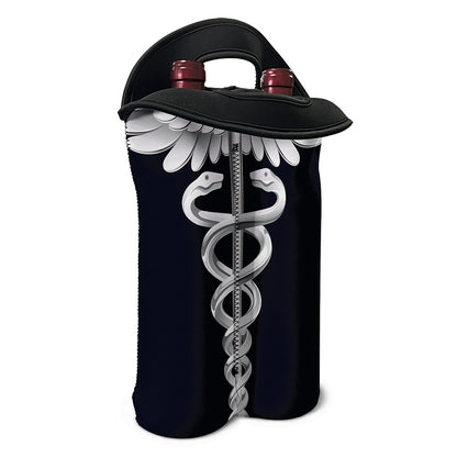Caduceus Symbol Of Medicine Print Double Neoprene Wine Tote