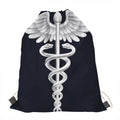 Caduceus Symbol Of Medicine Print Drawstring Bag