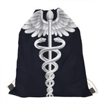 Caduceus Symbol Of Medicine Print Drawstring Bag