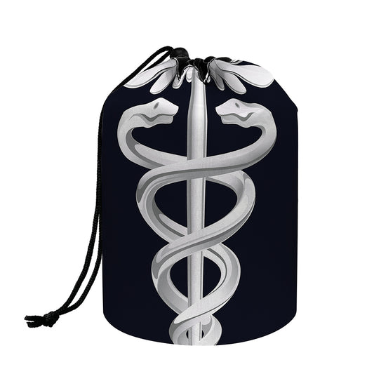 Caduceus Symbol Of Medicine Print Drawstring Makeup Bag