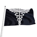 Caduceus Symbol Of Medicine Print Flag