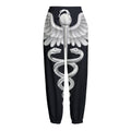 Caduceus Symbol Of Medicine Print Fleece Lined Knit Pants