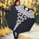 Caduceus Symbol Of Medicine Print Foldable Umbrella
