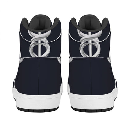 Caduceus Symbol Of Medicine Print High Top Leather Sneakers