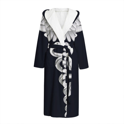 Caduceus Symbol Of Medicine Print Hooded Bathrobe
