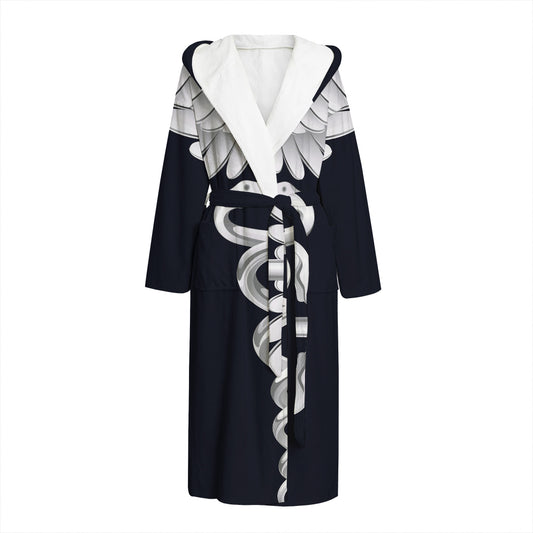 Caduceus Symbol Of Medicine Print Hooded Bathrobe