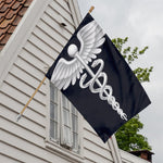 Caduceus Symbol Of Medicine Print House Flag