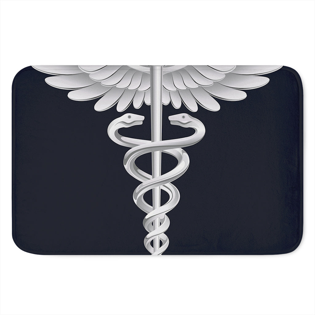 Caduceus Symbol Of Medicine Print Indoor Door Mat