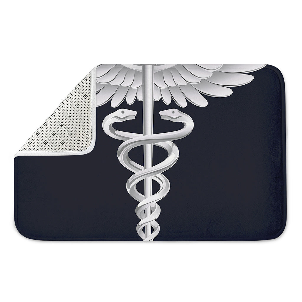 Caduceus Symbol Of Medicine Print Indoor Door Mat