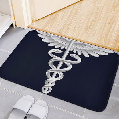 Caduceus Symbol Of Medicine Print Indoor Door Mat