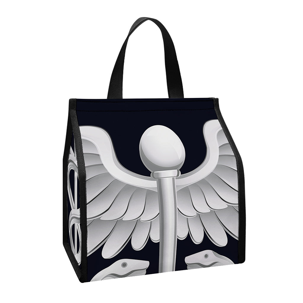 Caduceus Symbol Of Medicine Print Insulated Lunch Tote
