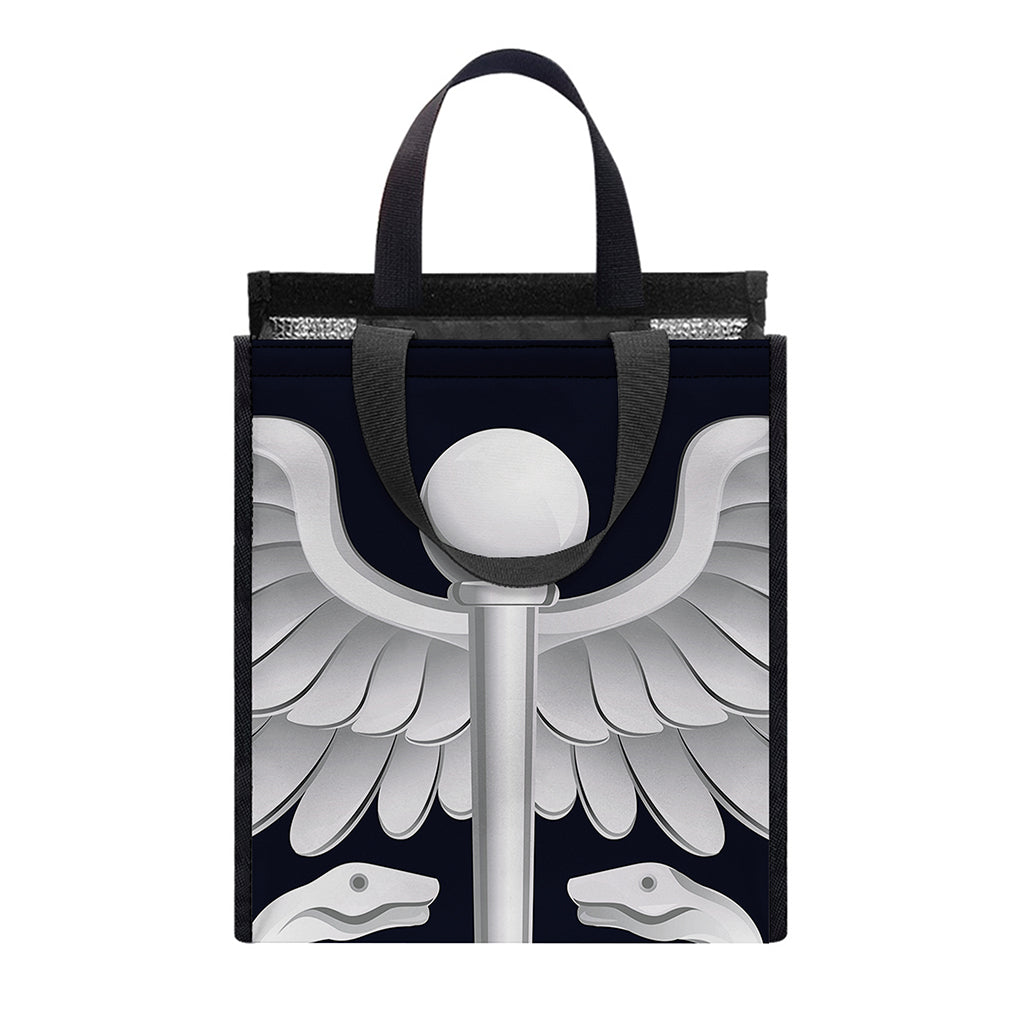 Caduceus Symbol Of Medicine Print Insulated Lunch Tote