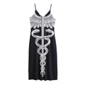 Caduceus Symbol Of Medicine Print Jersey Midi Cami Dress
