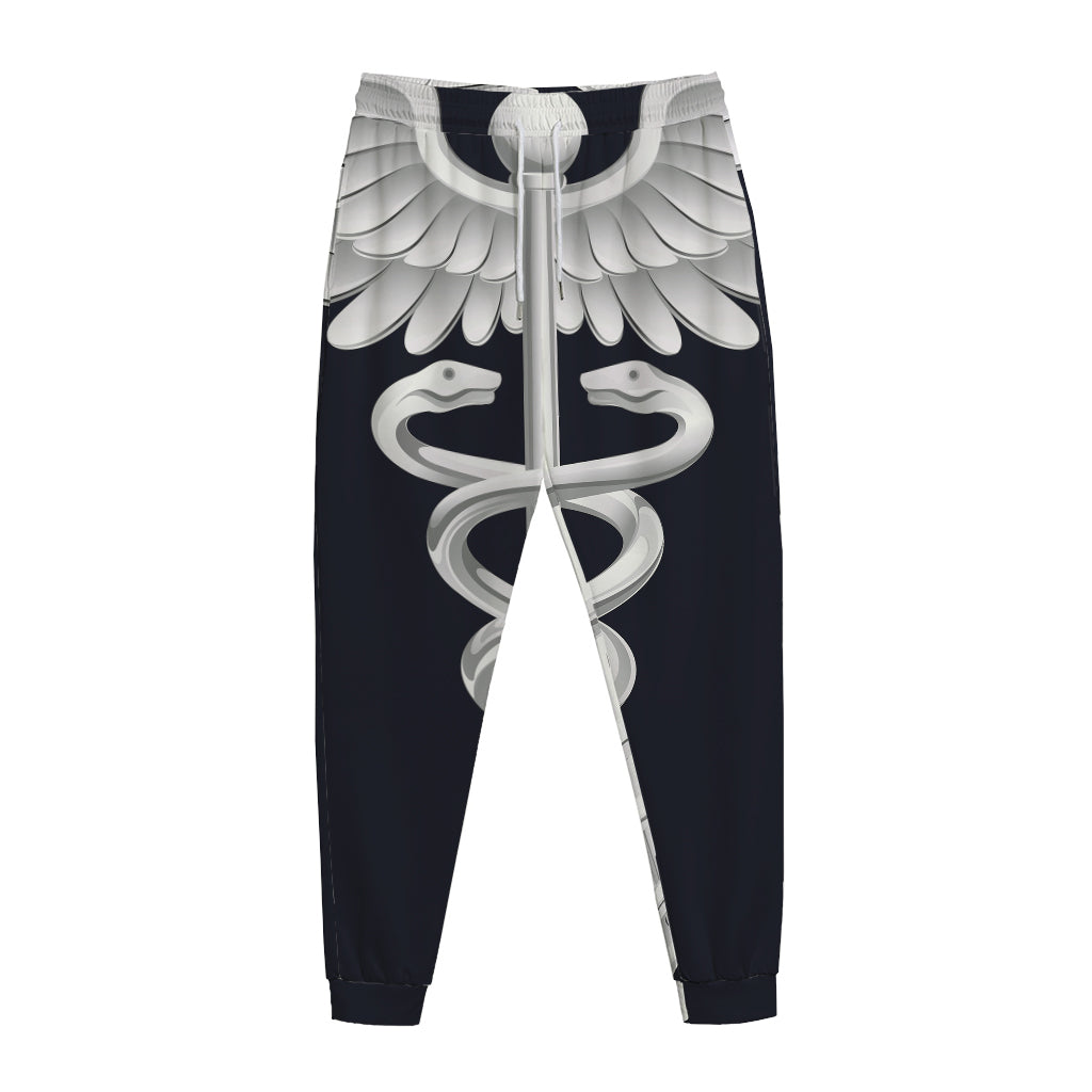 Caduceus Symbol Of Medicine Print Jogger Pants