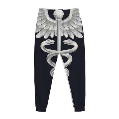 Caduceus Symbol Of Medicine Print Jogger Pants